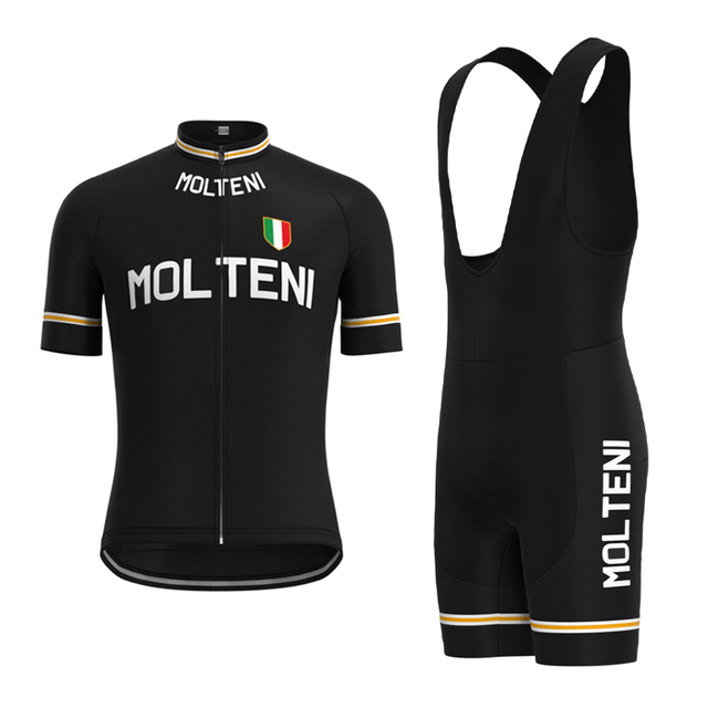 Molteni Black Retro Cycling Jersey Set