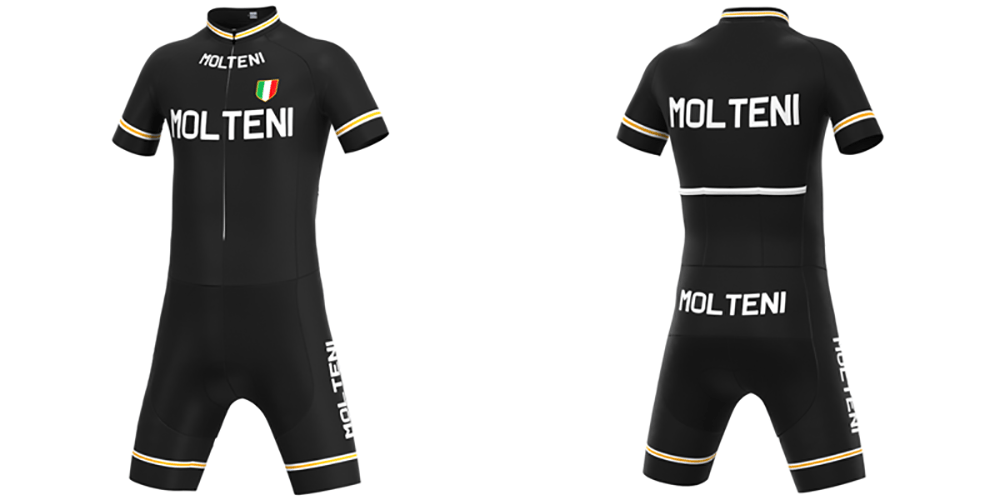 Molteni Black Retro Cycling Jersey Set