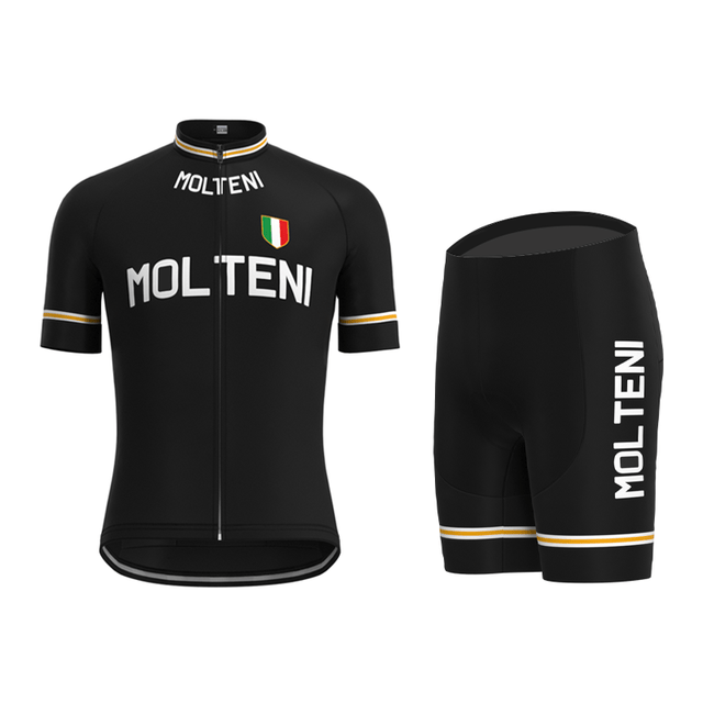 Molteni Black Retro Cycling Jersey Set