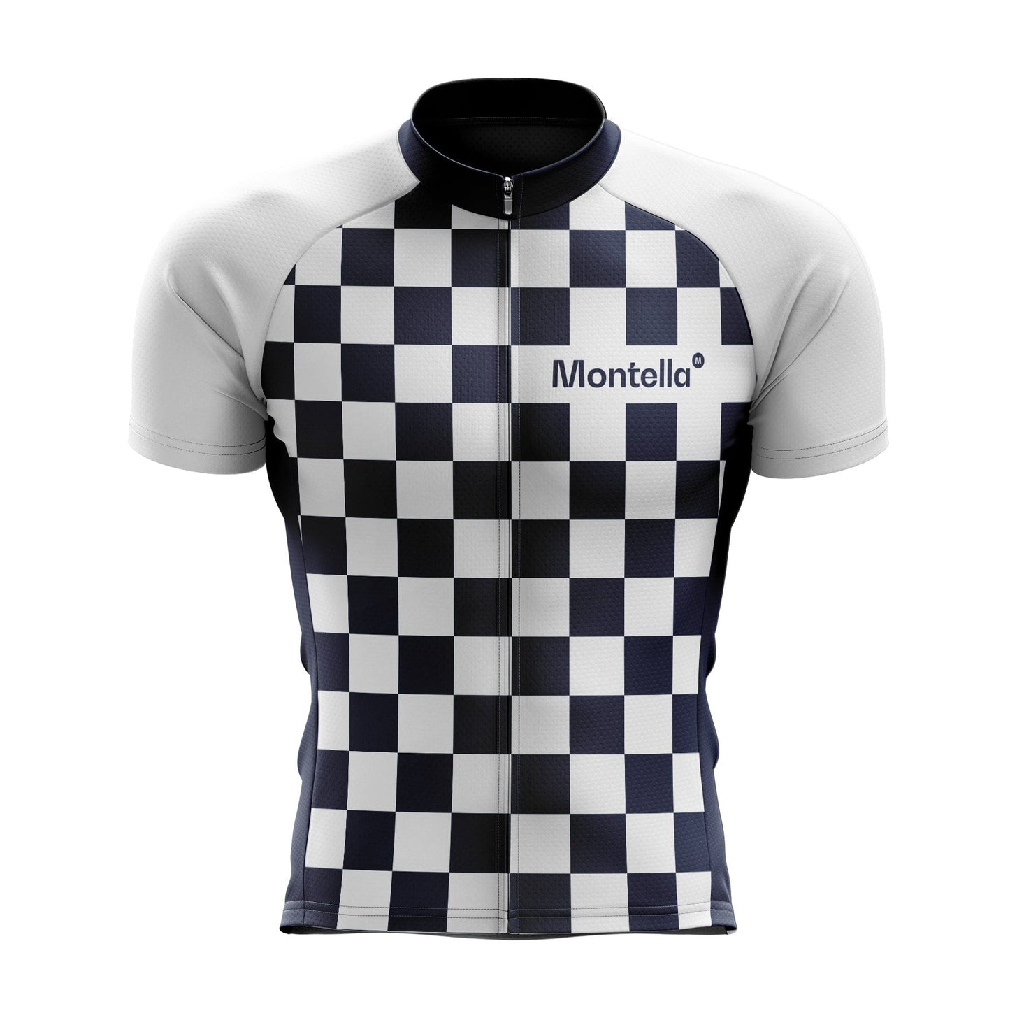 Men's White Blue Squares Cycling Jersey or Bibs