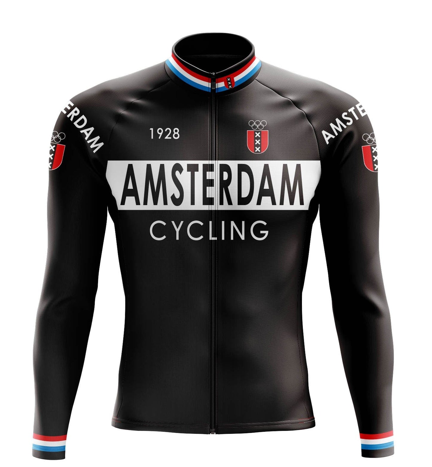 Amsterdam Black Long Sleeve Cycling Jersey
