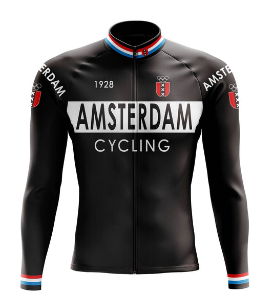 Amsterdam Black Long Sleeve Cycling Jersey