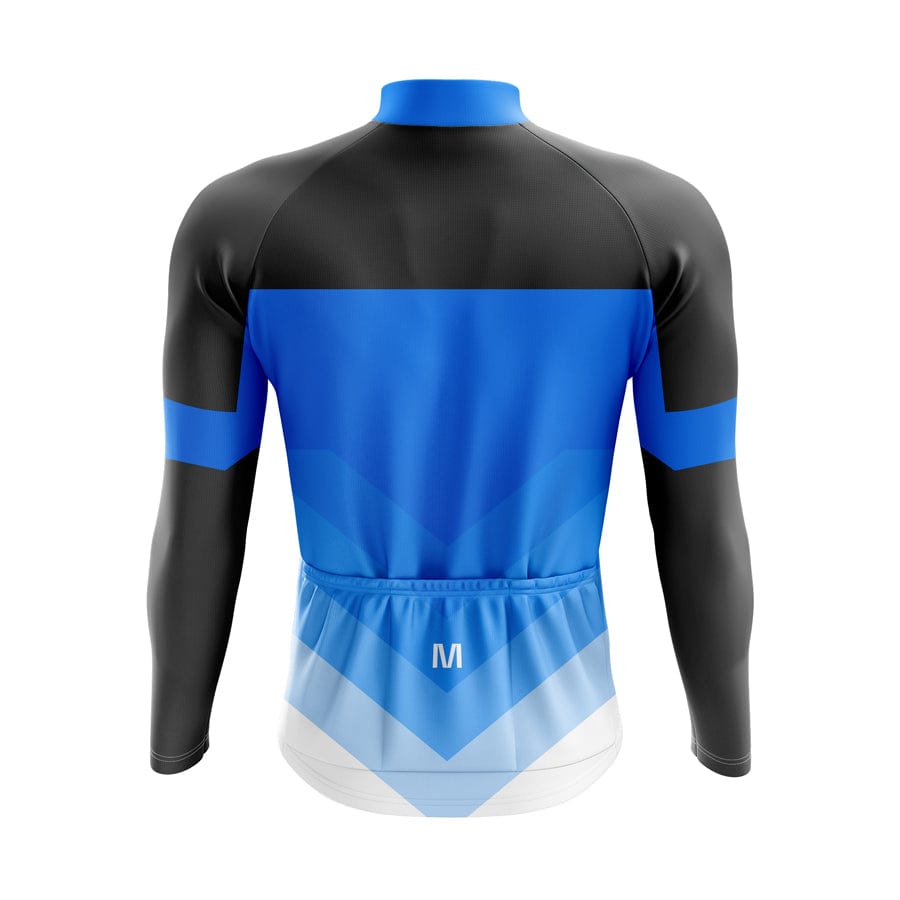 Men's Blue Arrows Long Sleeve Cycling Jersey