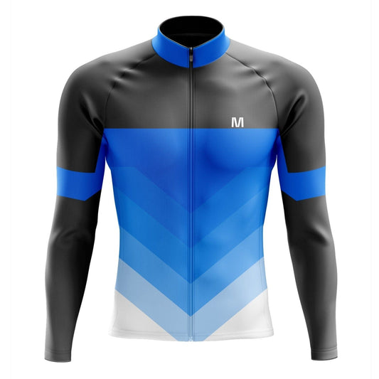 Men's Blue Arrows Long Sleeve Cycling Jersey