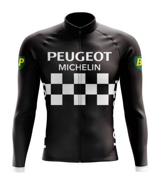 Men's Retro Peugeot Long Sleeve Cycling Jersey