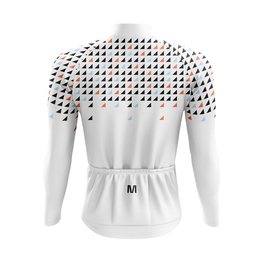 Men's White Long Sleeve Cycling Jersey