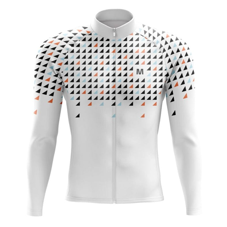 Men's White Long Sleeve Cycling Jersey