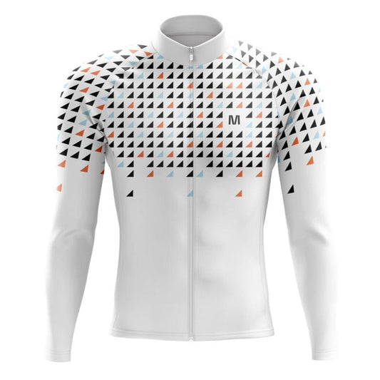 Men's White Long Sleeve Cycling Jersey