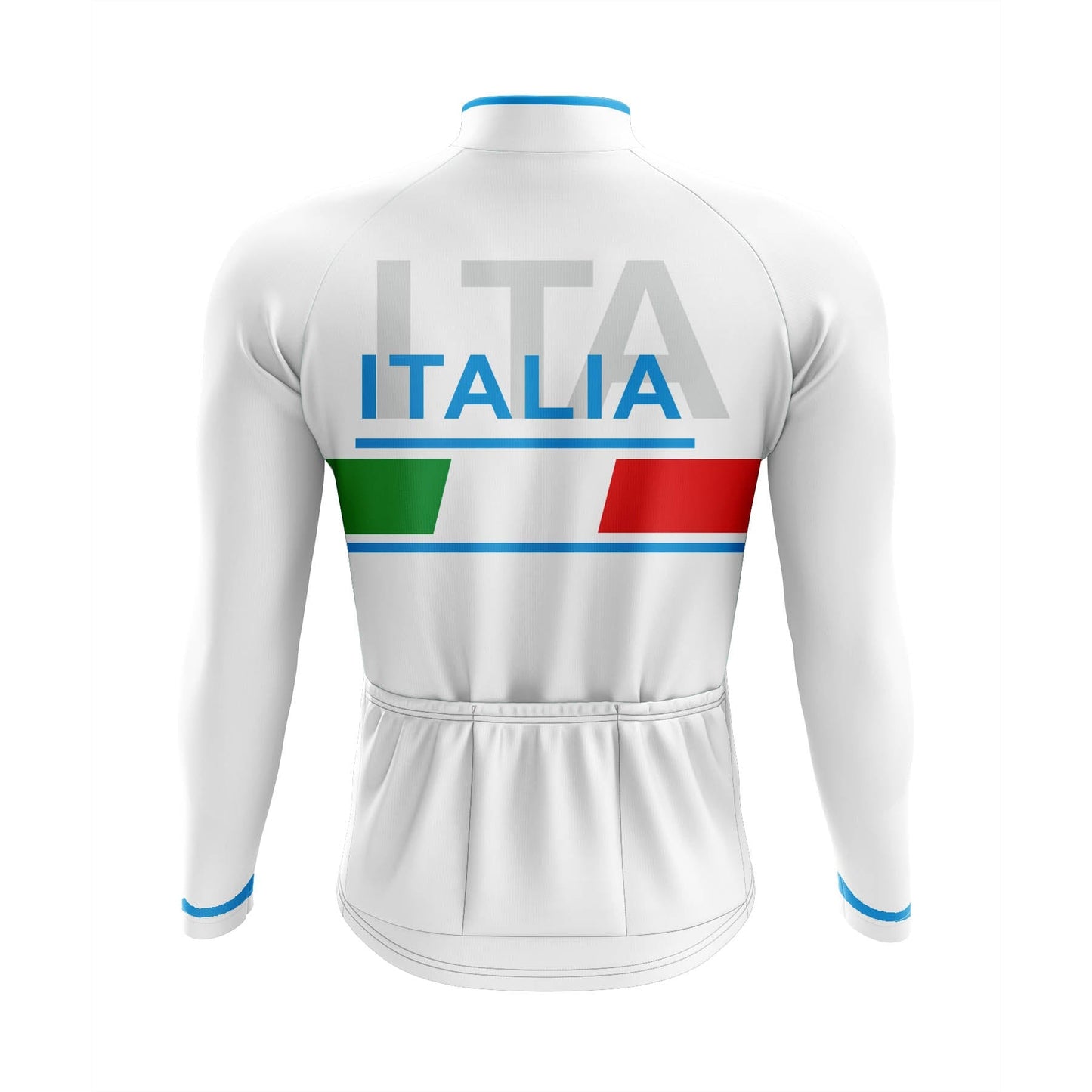 Italia White Long Sleeve Cycling Jersey