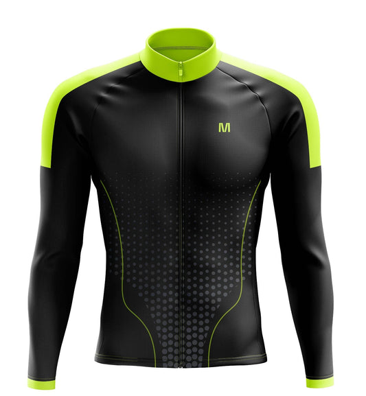 Men's Black Long Sleeve Cycling Jersey