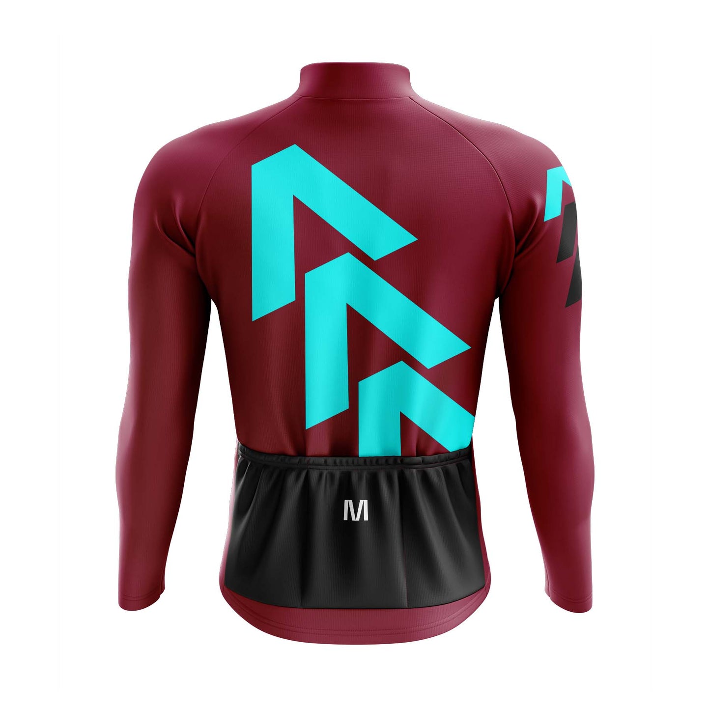 Men's Burgundy Arrows Long Sleeve Cycling Jersey