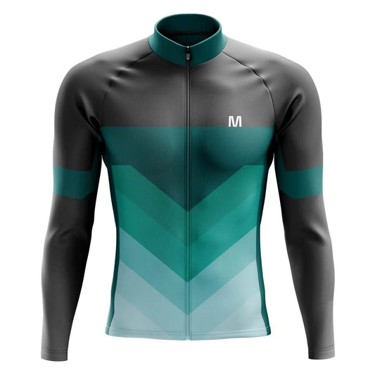 Men's Green Arrows Long Sleeve Cycling Jersey