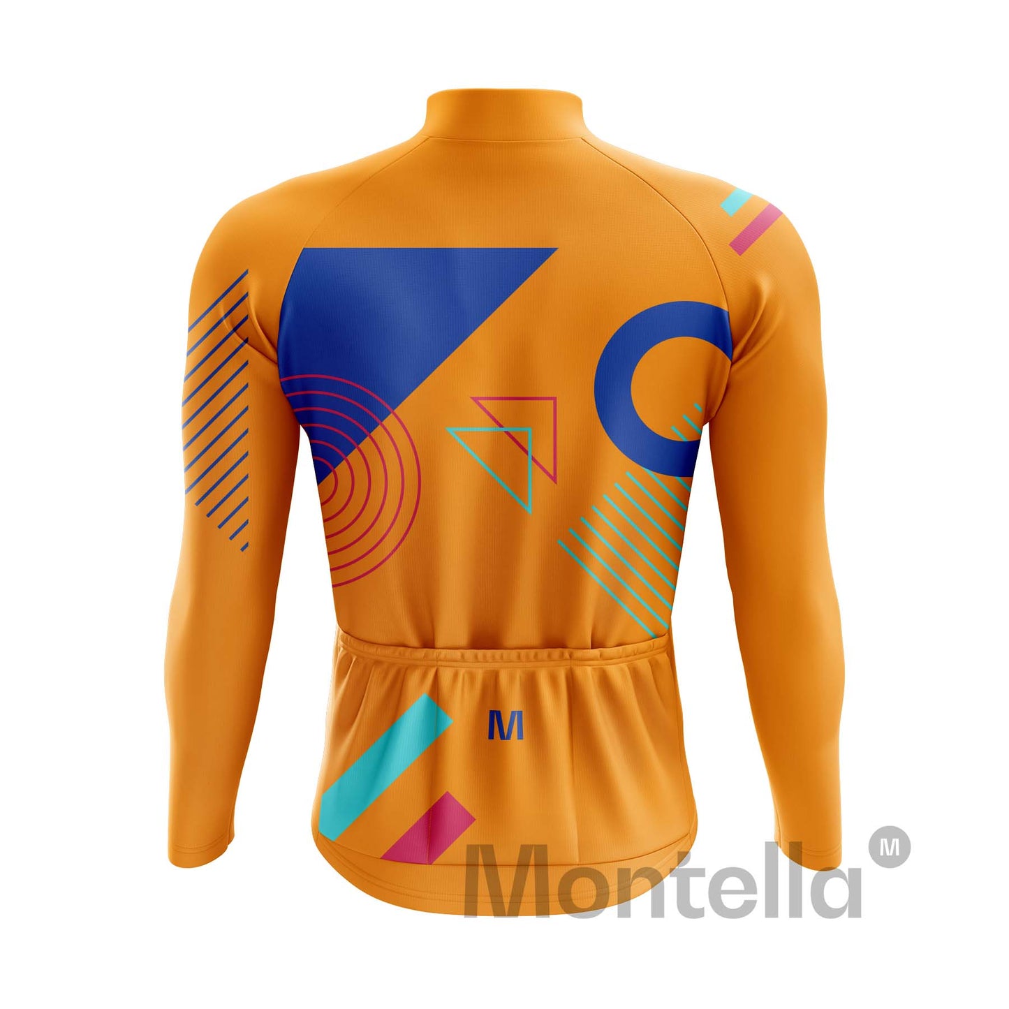 Men's Orange Tempo Long Sleeve Cycling Jersey