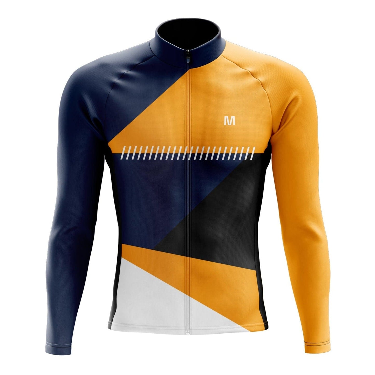 Men's Yellow Side Long Sleeve Cycling Jersey