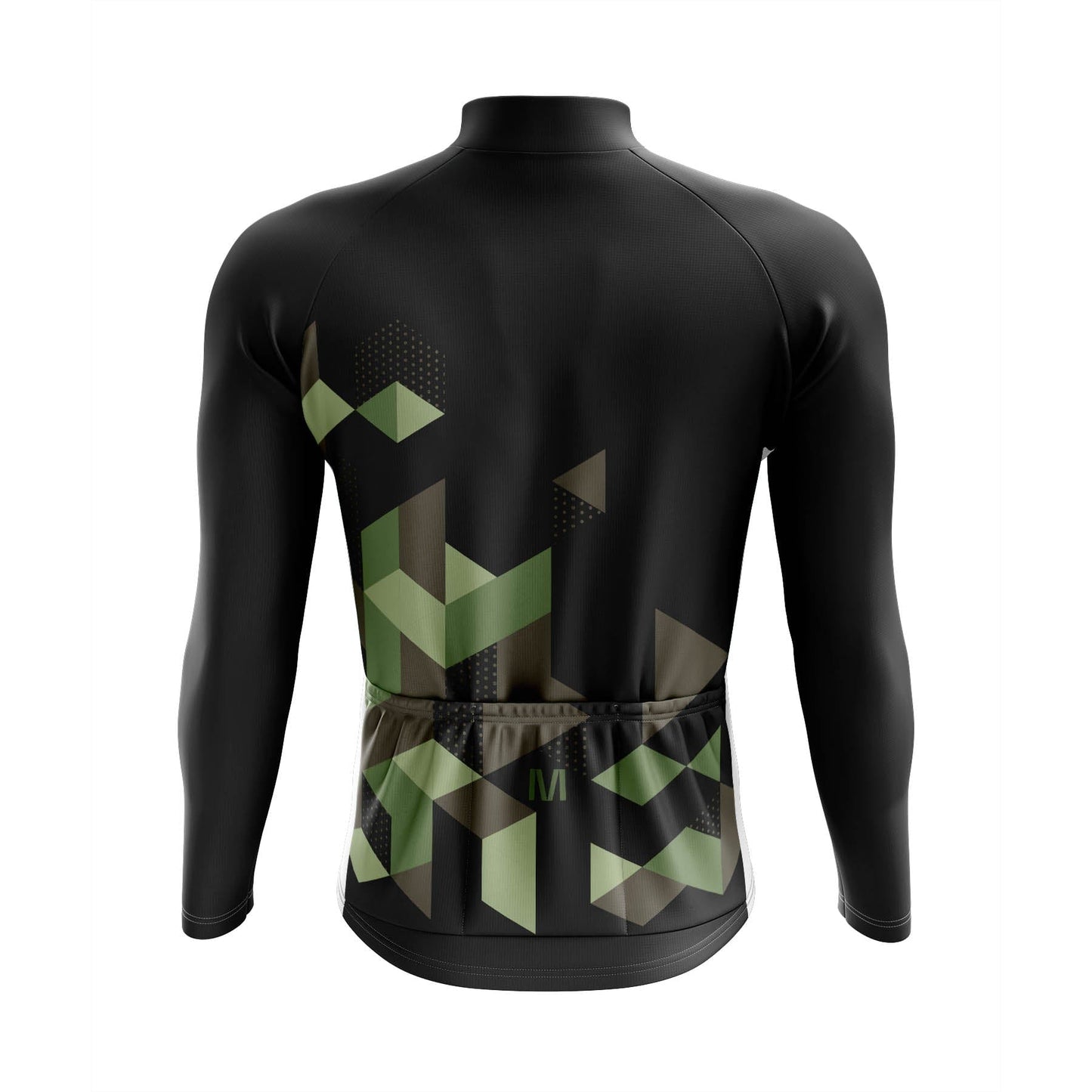 Men's Black Geo Long Sleeve Cycling Jersey
