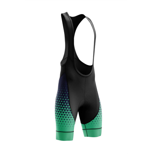 Men's Green Blue Gradient Cycling Bib Shorts