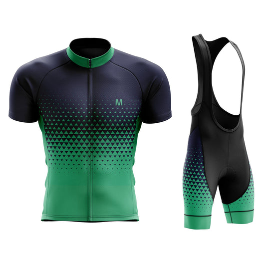 Men's Green Blue Gradient Cycling Jersey or Bibs