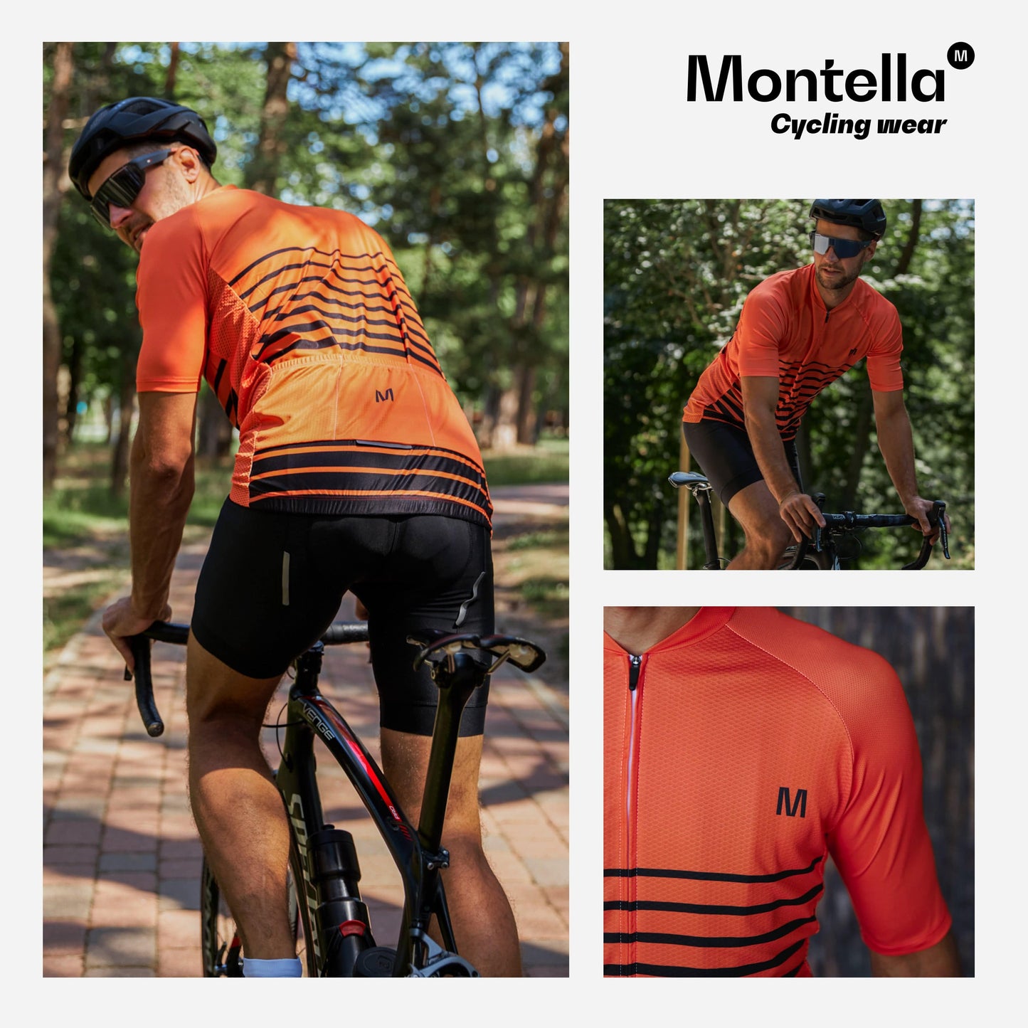 Men's Orange Cycling Jersey