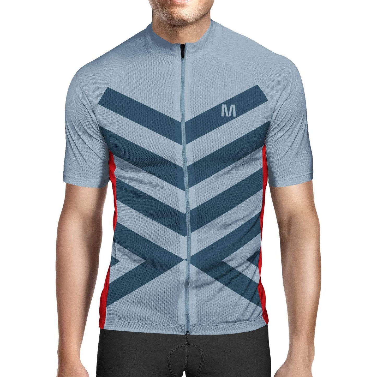 Men's Grey Red Cycling Jersey