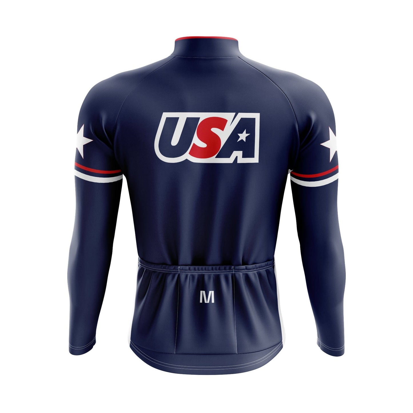 USA Blue Long Sleeve Cycling Jersey