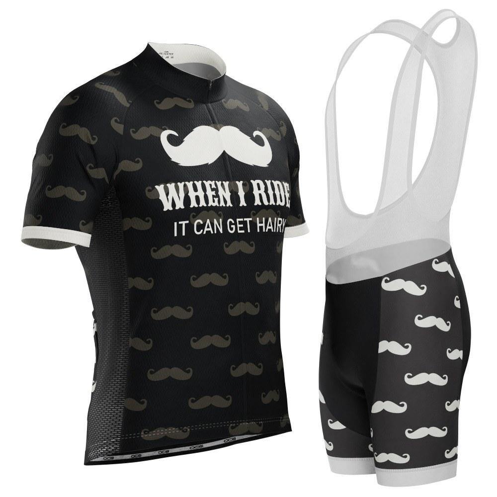 Men's Hairy Mustache 2 Piece Cycling Kit