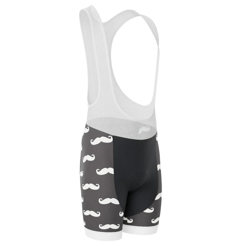 Men's Hairy Mustache Gel Padded Cycling Bib