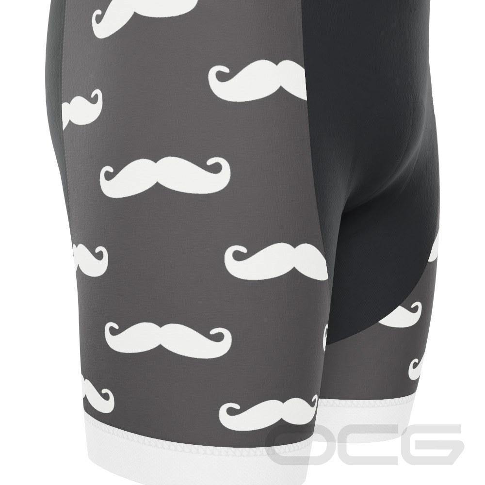 Men's Hairy Mustache Gel Padded Cycling Bib