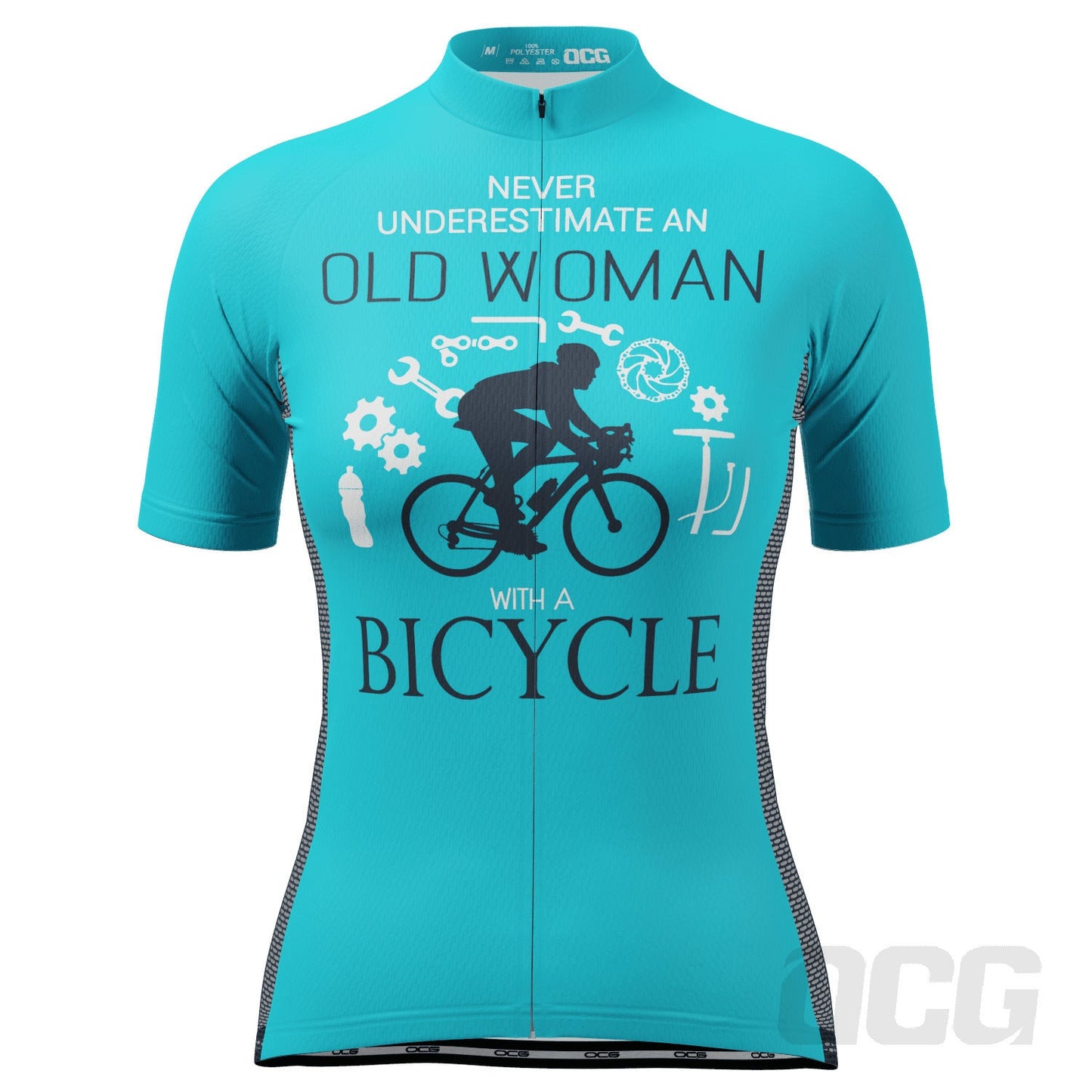 Women's Never Underestimate an Old Woman Short Sleeve Cycling Jersey
