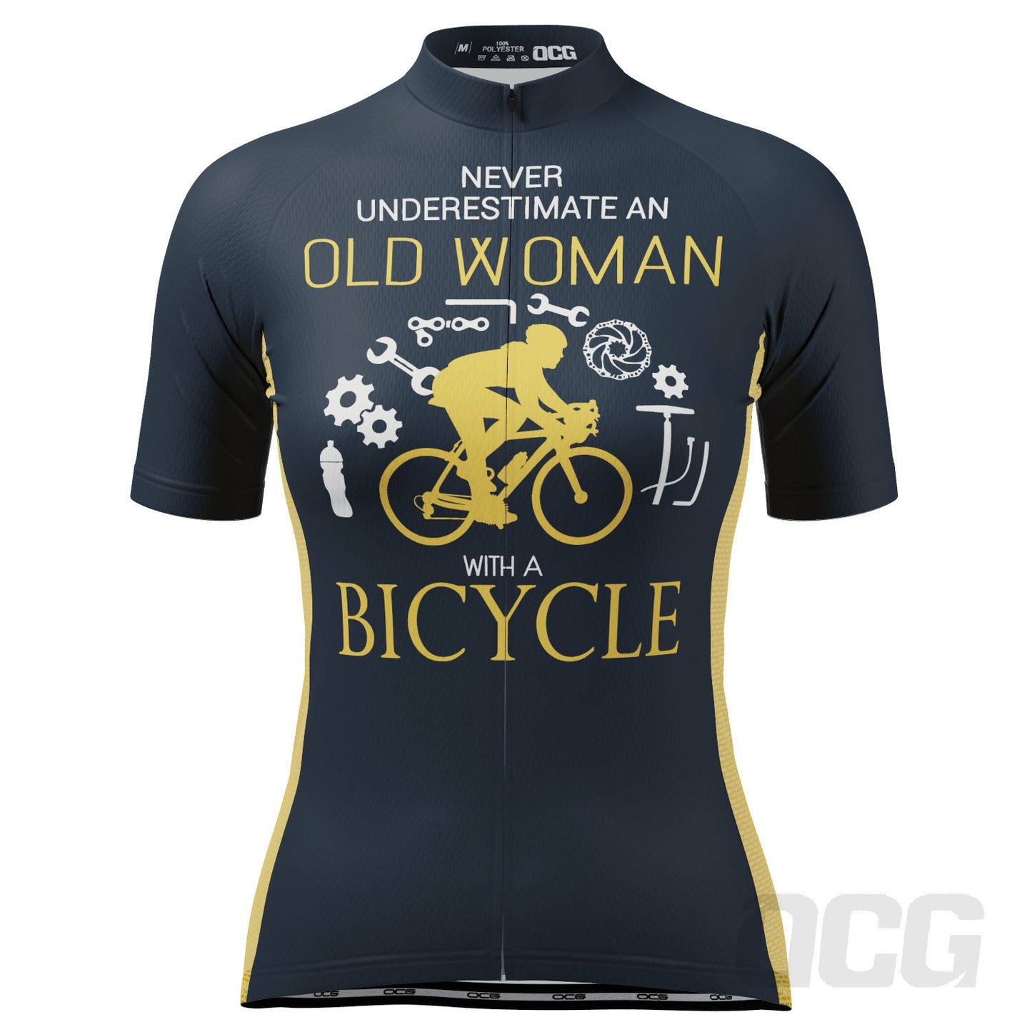 Women's Never Underestimate an Old Woman Short Sleeve Cycling Jersey