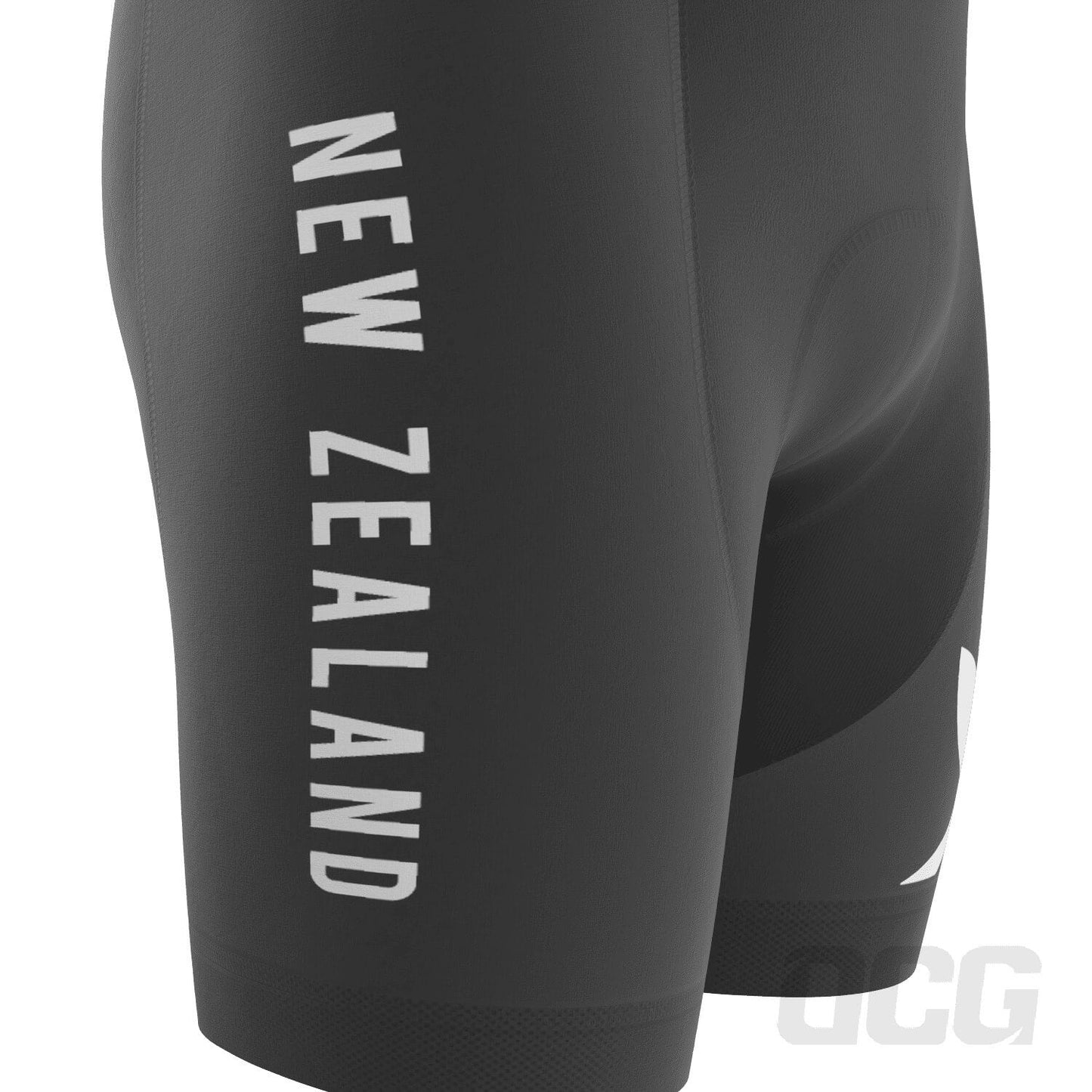 Men's New Zealand Silver Fern National Flag Gel Padded Cycling Bib