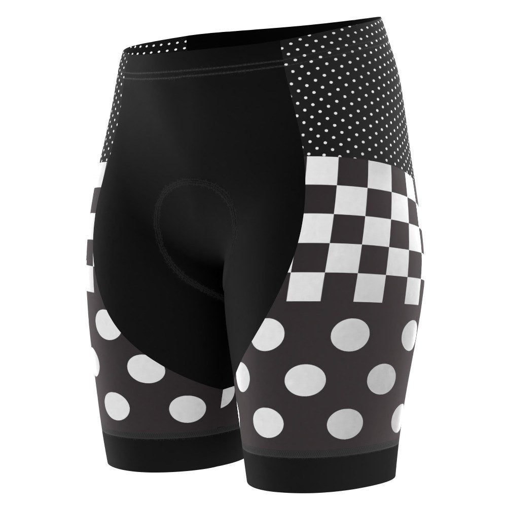 Women's The "Nina" Polka Dot Checkered Gel Padded Cycling Shorts