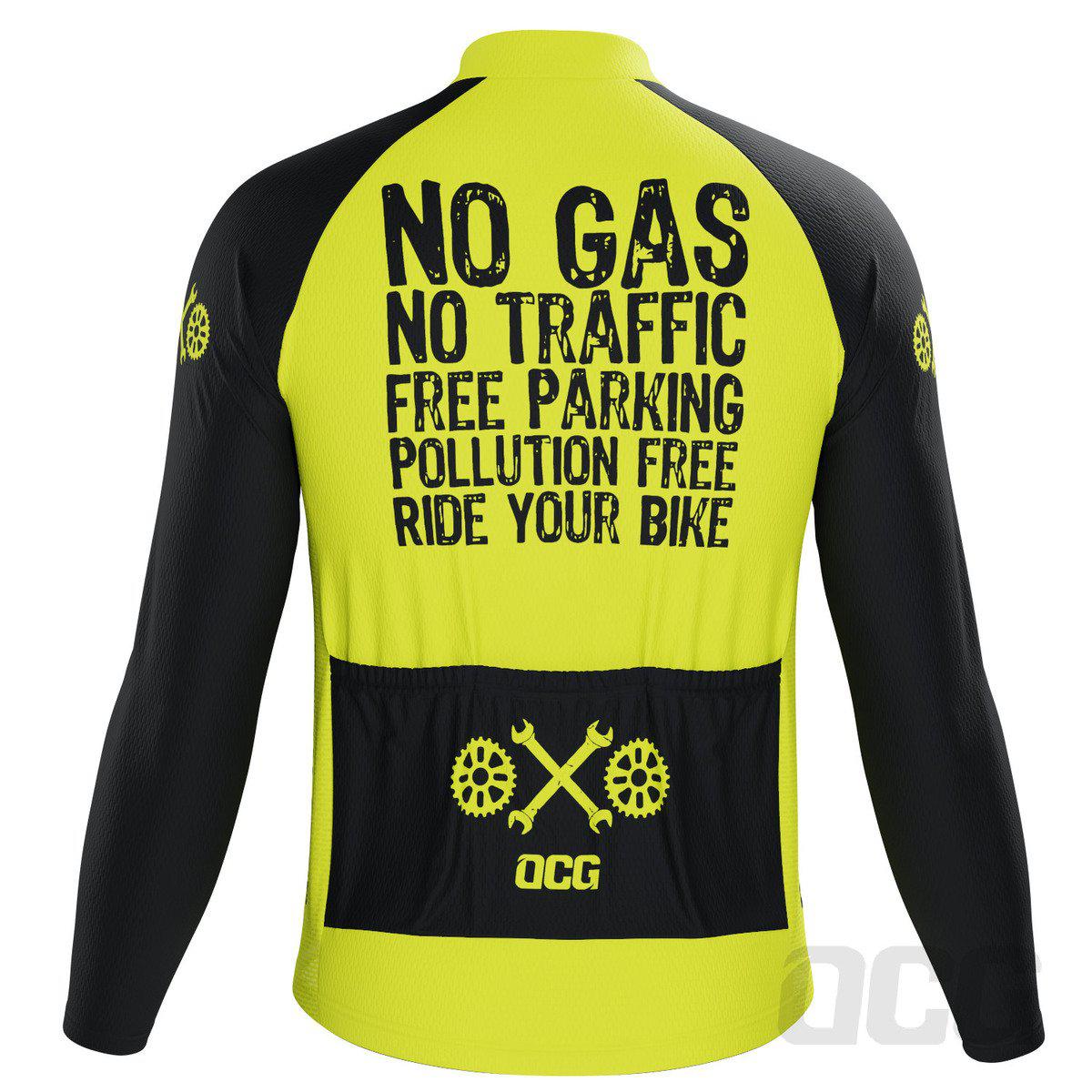 Men's No Gas Pollution Free Long Sleeve Cycling Jersey