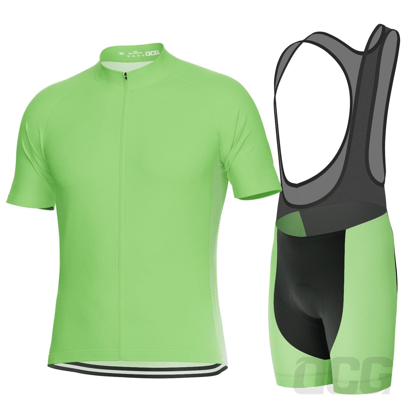 Men's OCG Plain Color Block Short Sleeve 2 Piece Cycling Kit