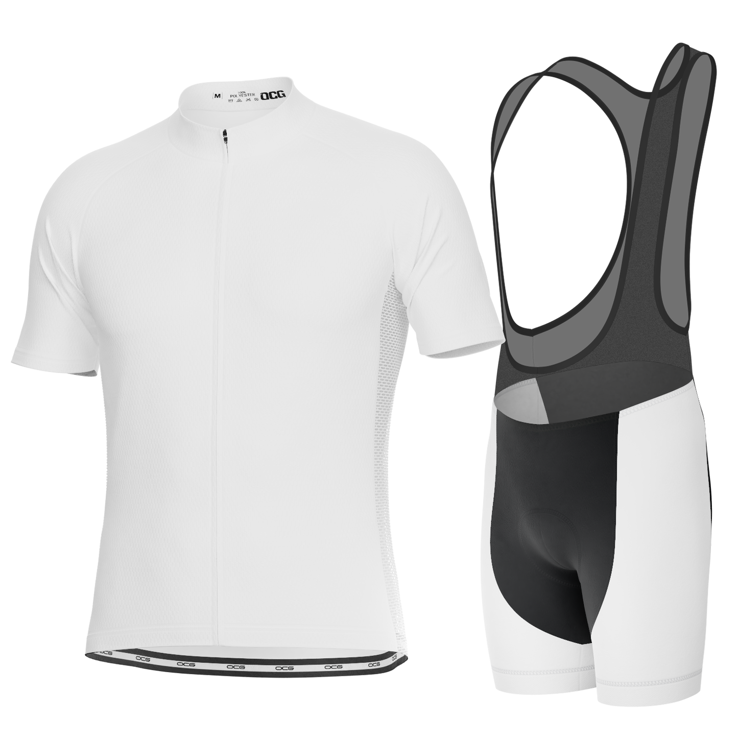 Men's OCG Plain Color Block Short Sleeve 2 Piece Cycling Kit