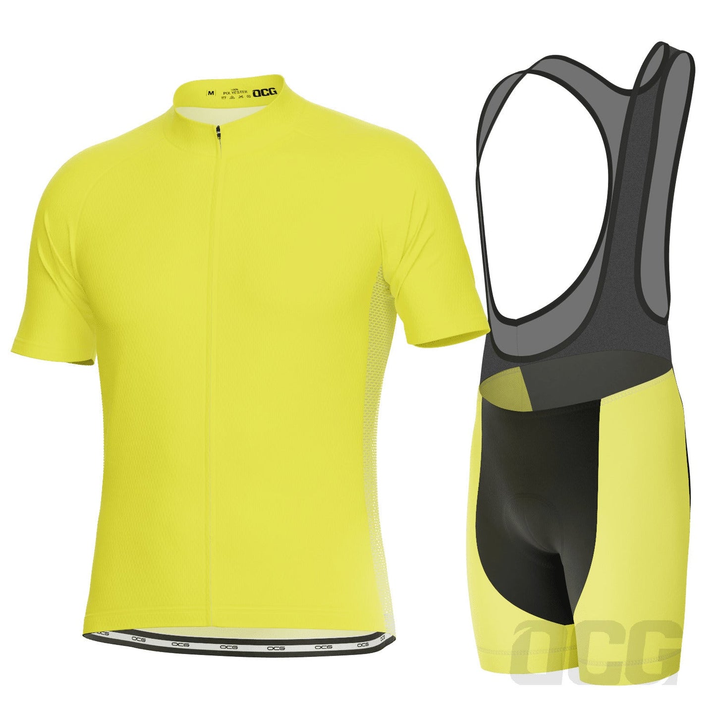 Men's OCG Plain Color Block Short Sleeve 2 Piece Cycling Kit