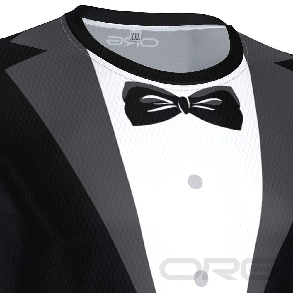 Men's Groom Formal Suit and Bow Short Sleeve Running Shirt