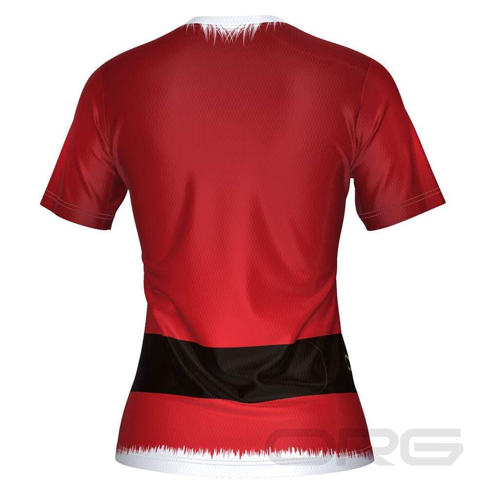 Women's Santa Claus Christmas Suit Short Sleeve Running Shirt