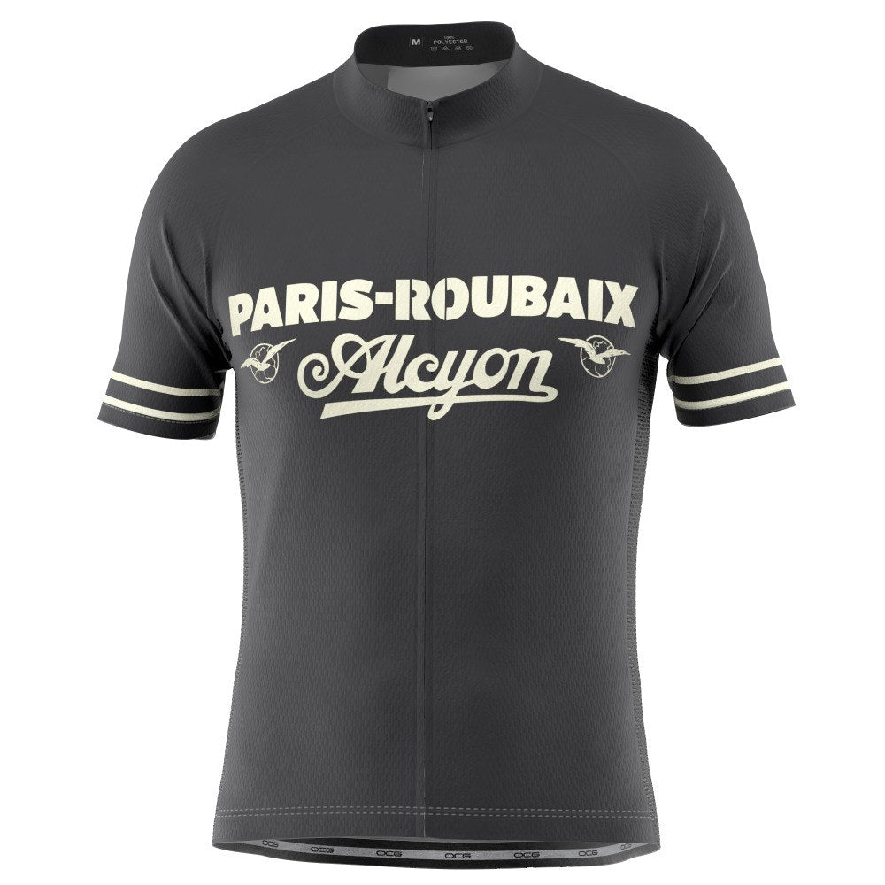 Men's Retro Paris-Roubaix Alcyon Classic Short Sleeve Cycling Jersey