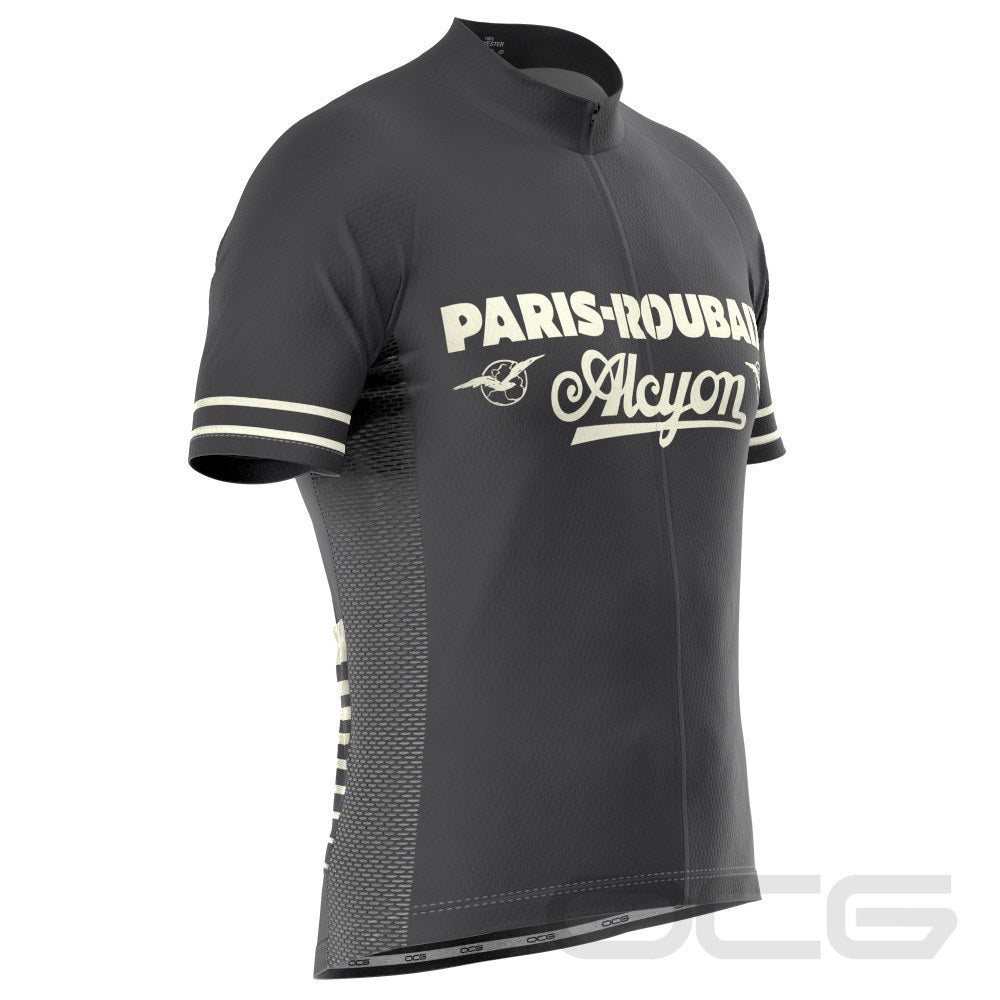 Men's Retro Paris-Roubaix Alcyon Classic Short Sleeve Cycling Jersey