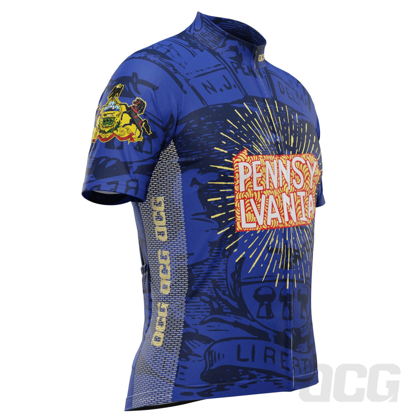 Men's Pennsylvania US State Icon Short Sleeve Cycling Jersey