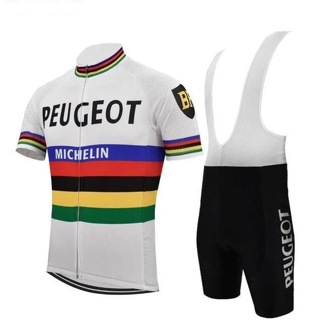 Peugeot BP Michelin Retro Cycling Jersey Set