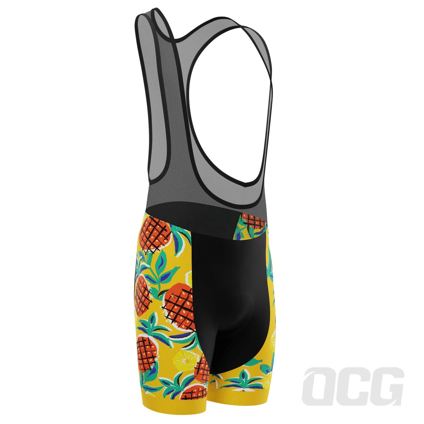Men's Pineapple Fun Gel Padded Cycling Bib