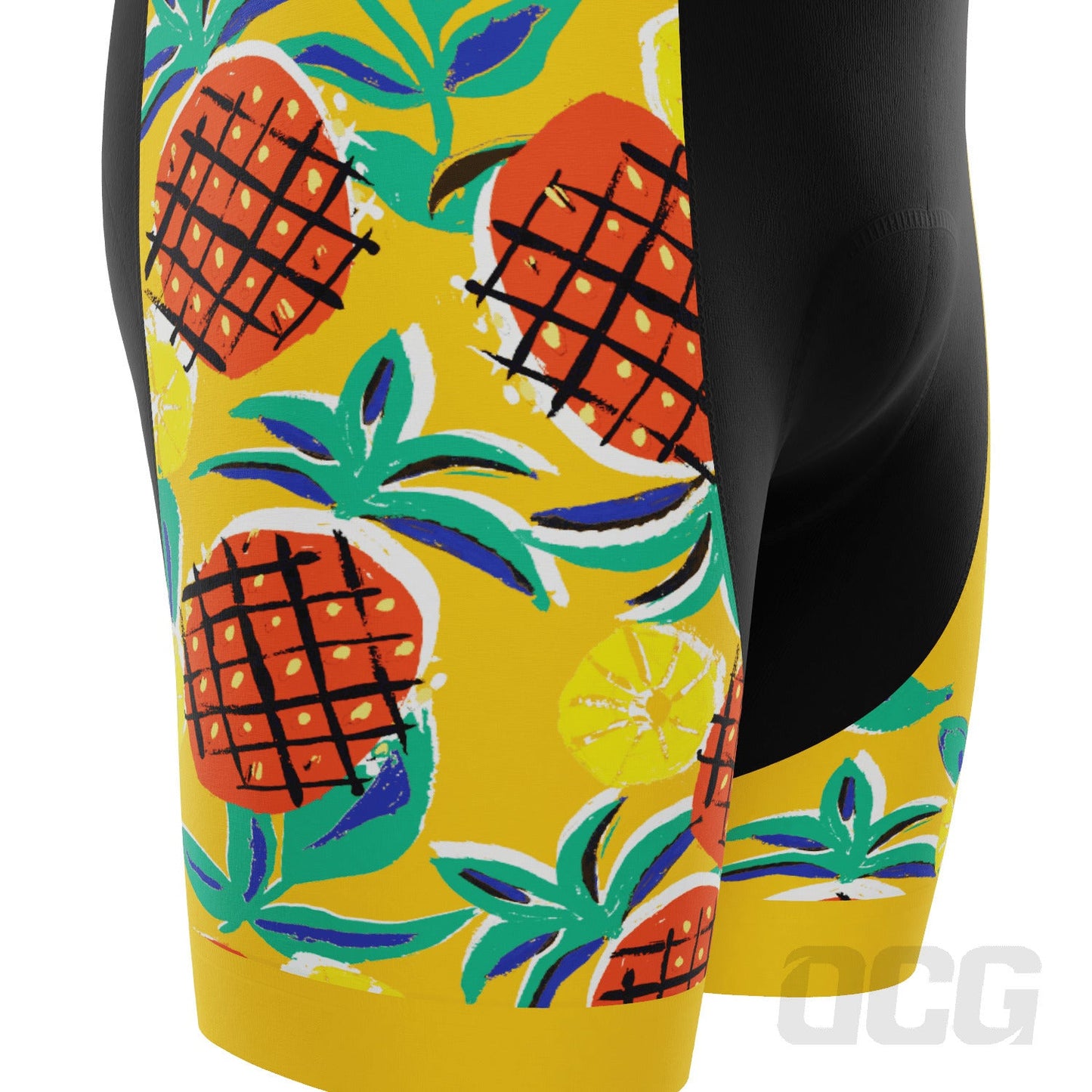Men's Pineapple Fun Gel Padded Cycling Bib
