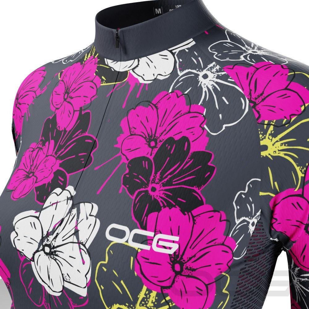 Women's Floral Frenzy Long Sleeve Cycling Jersey
