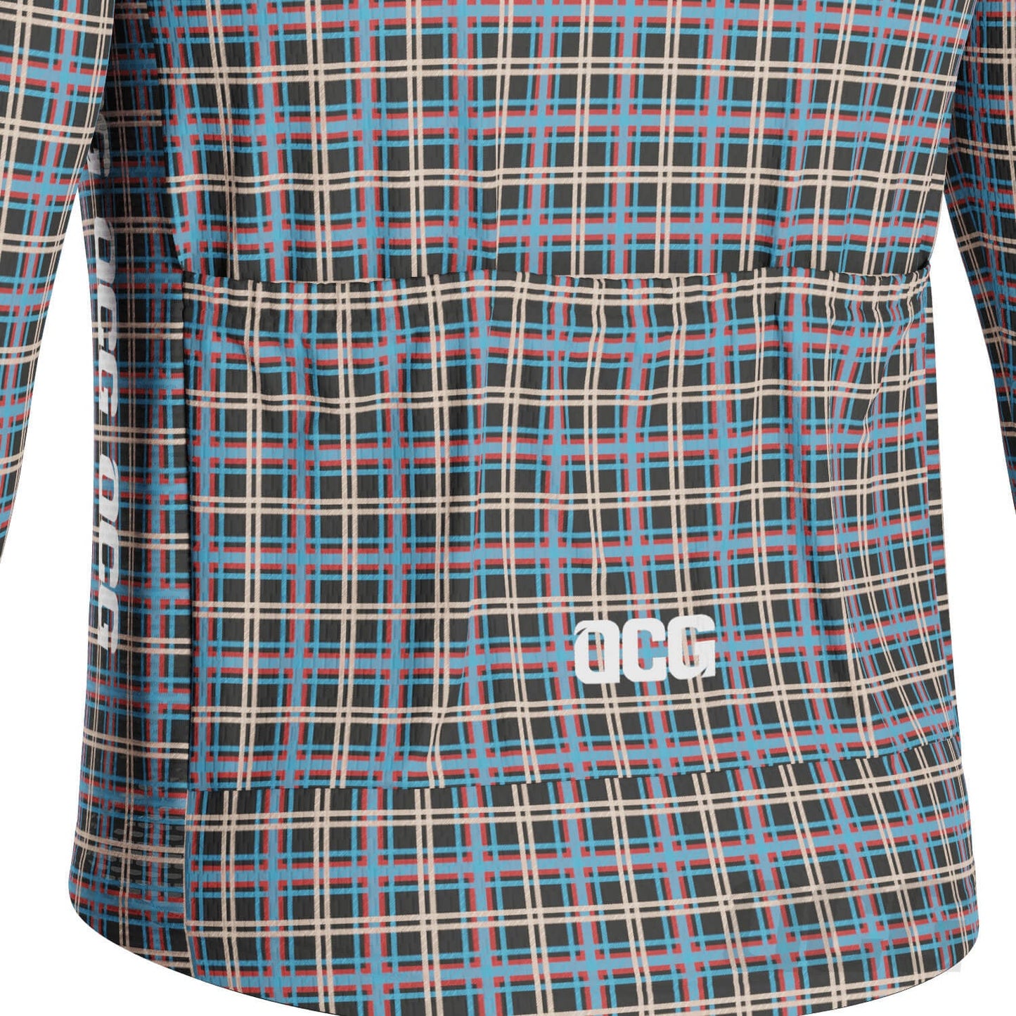 Men's Plaid Checkered Long Sleeve Cycling Jersey