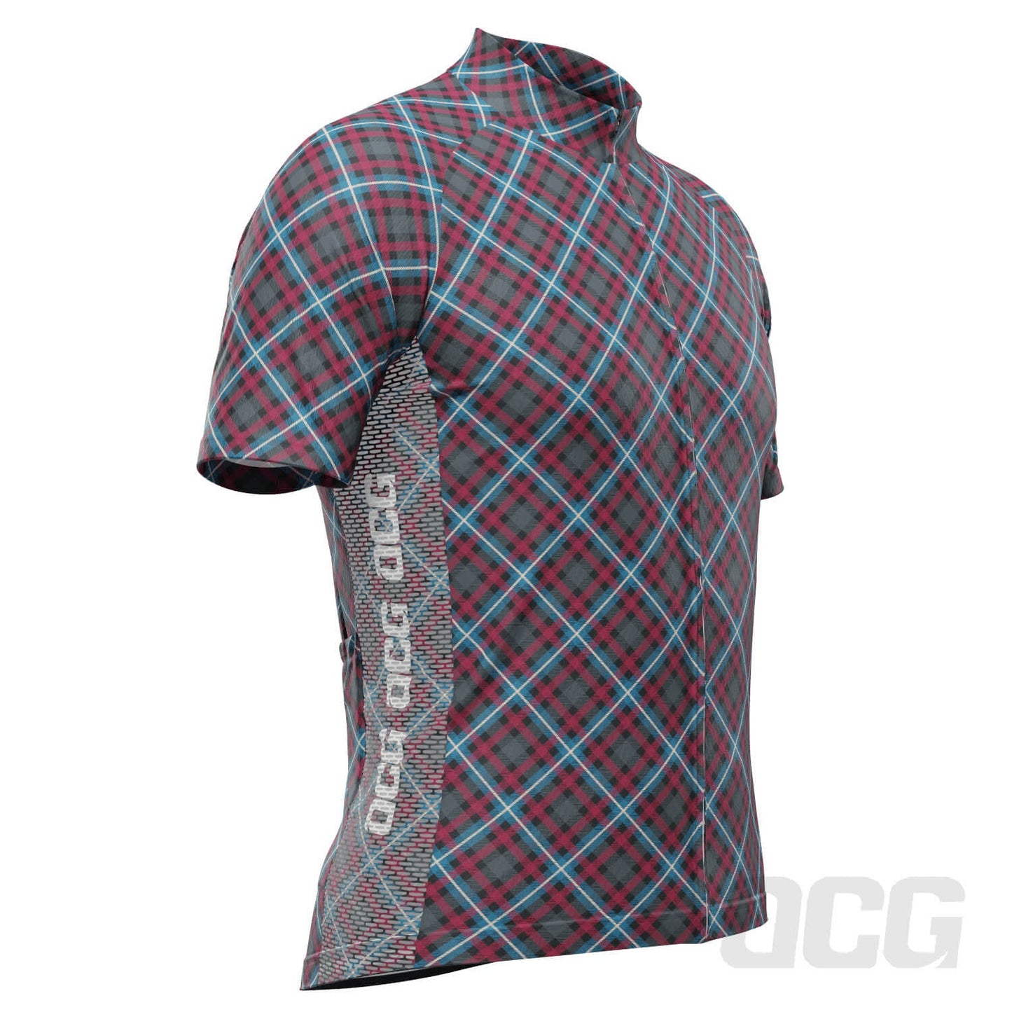 Men's Plaid Tartan Short Sleeve Cycling Jersey