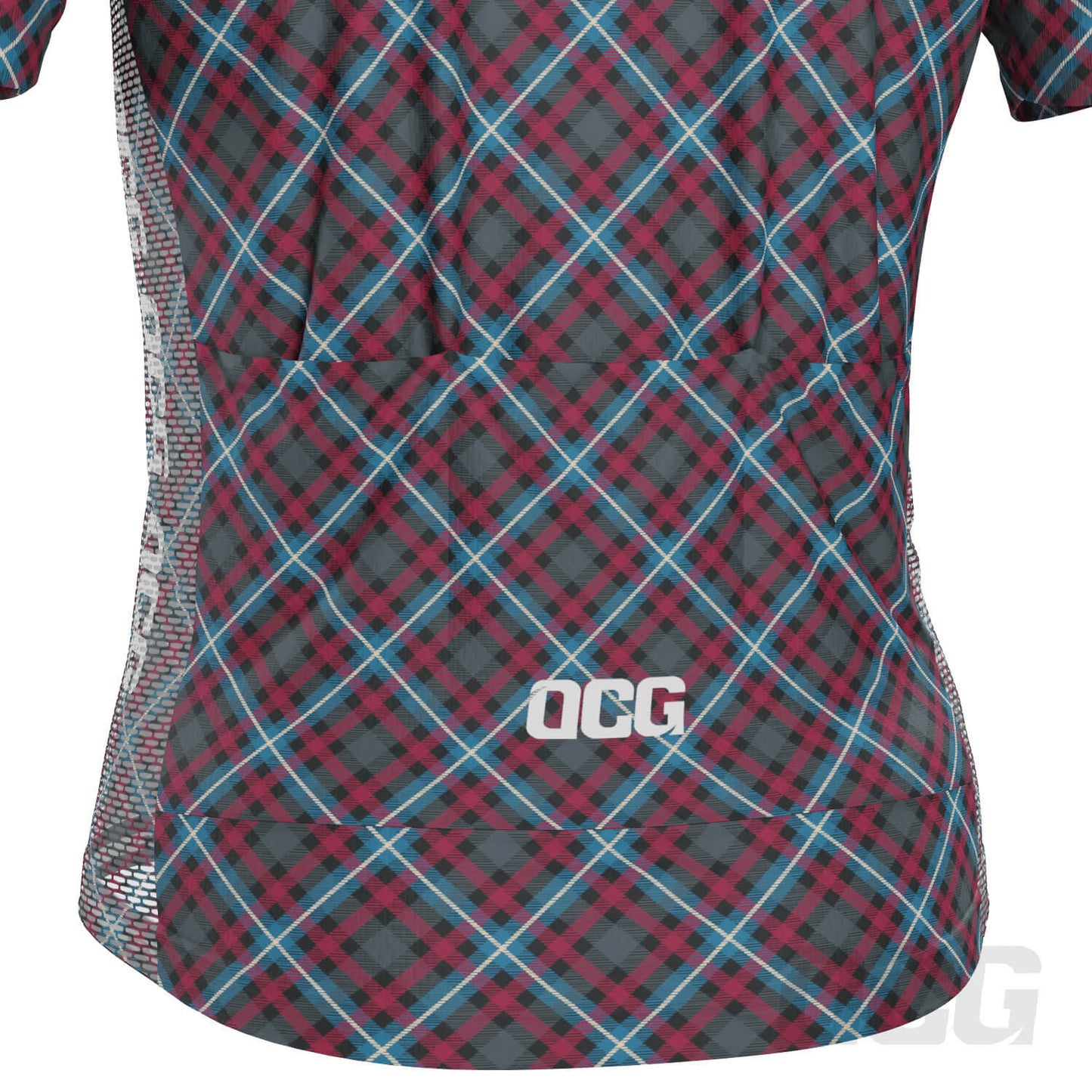 Men's Plaid Tartan Short Sleeve Cycling Jersey