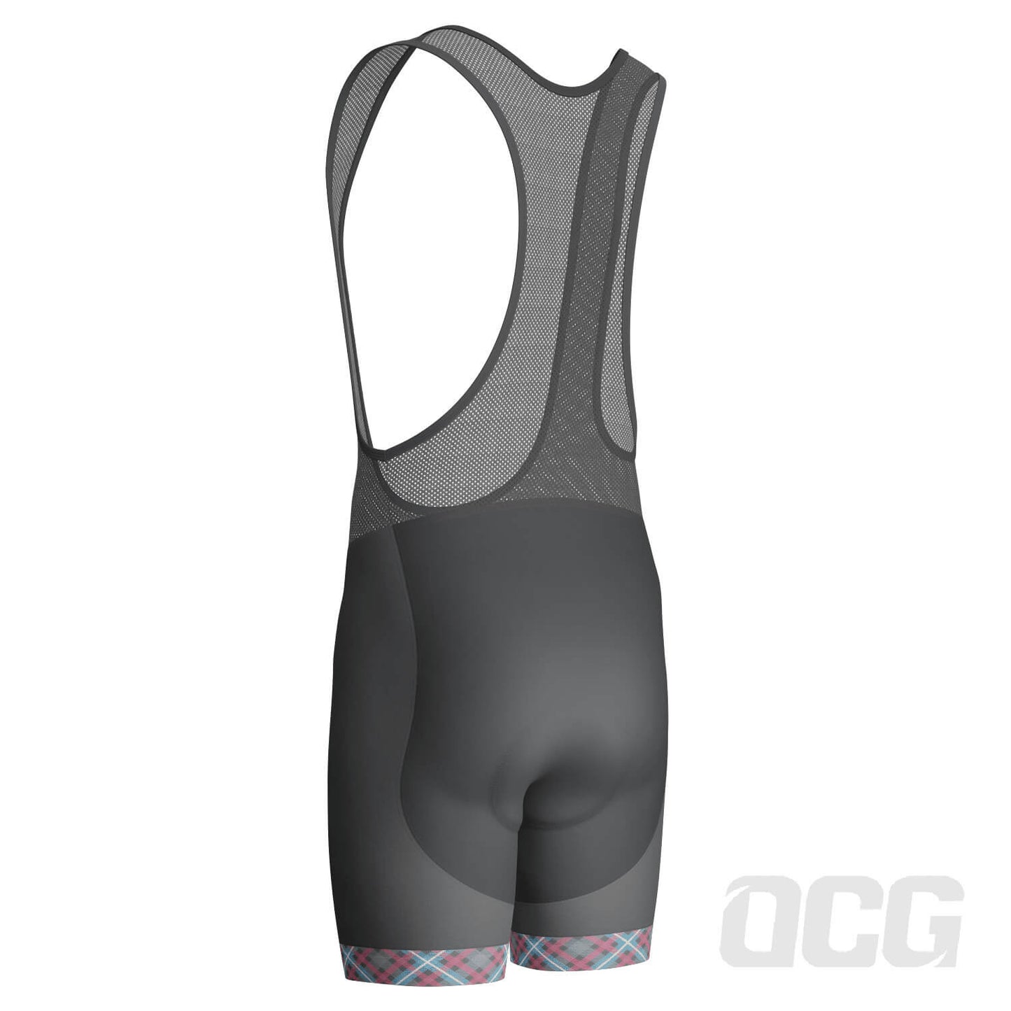 Men's Plaid Tartan Gel Padded Cycling Bib