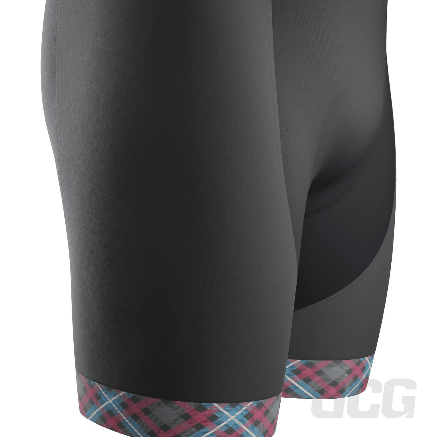 Men's Plaid Tartan Gel Padded Cycling Bib