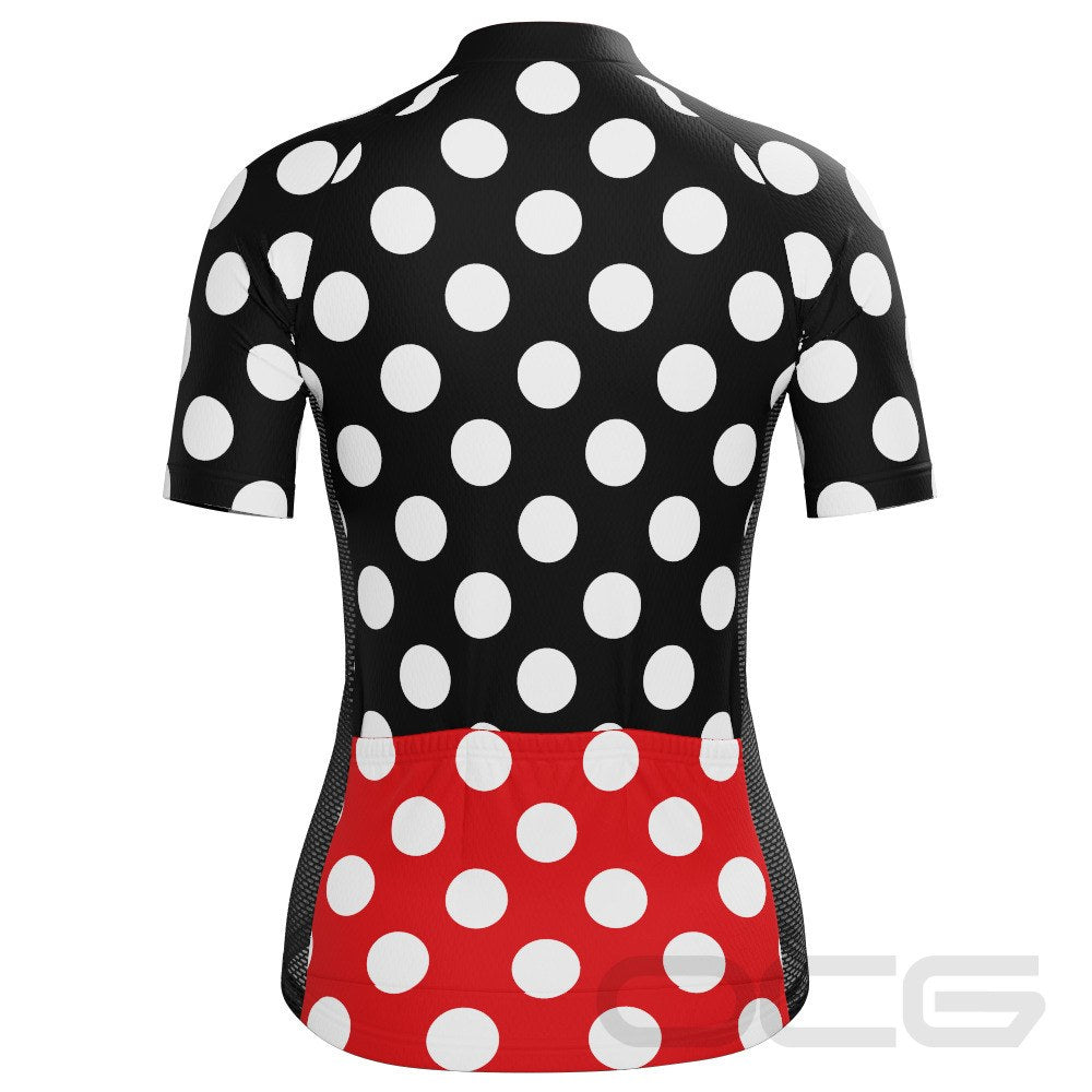 Women's Bold Polka Dots Short Sleeve Cycling Jersey